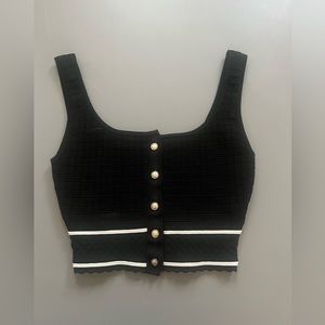 Babaton Cropped Sculpt Knit Squareneck Tank